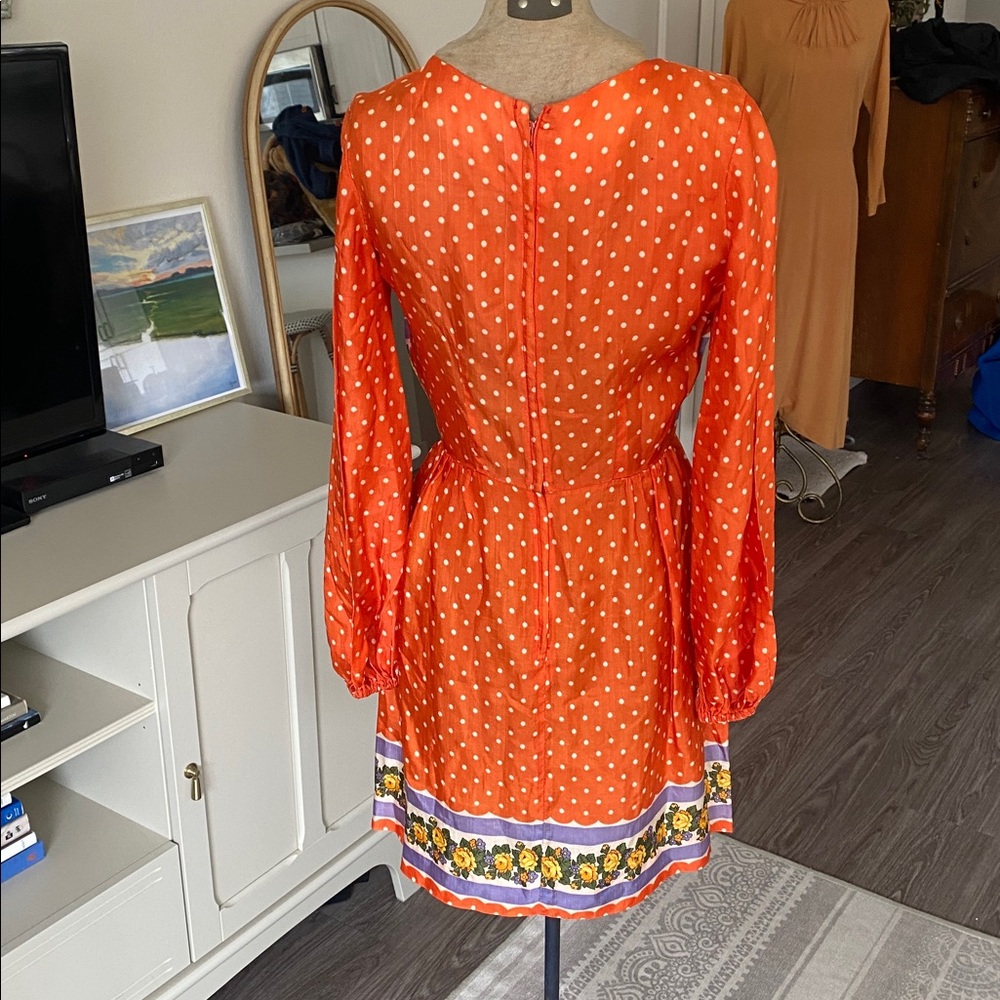 Vintage 1960s Orange Silk Mini Dress - Picture 10 of 15